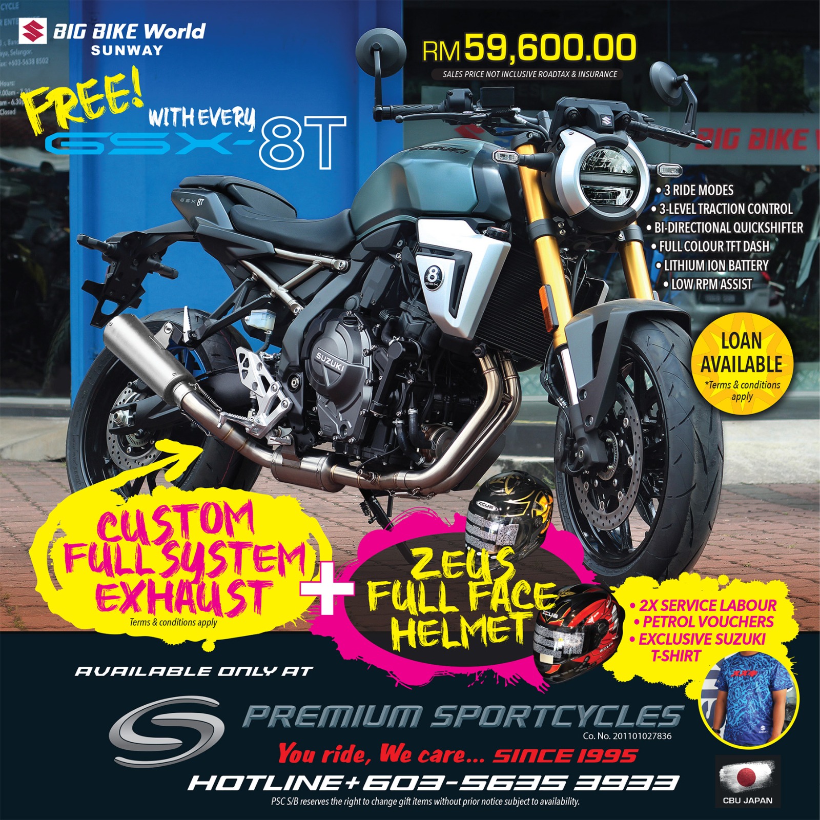 GSX8T Full System & Helmet